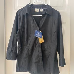 NWT Women's Black Button Shirt by Lee Rider, size XL